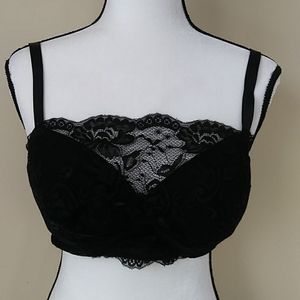 Valmont Soft Cup Embroidered Lace Cami Style Bra 38C Black